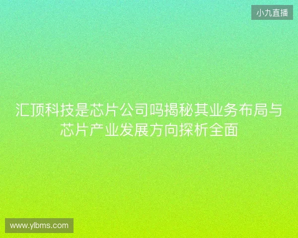 汇顶科技是芯片公司吗揭秘其业务布局与芯片产业发展方向探析全面