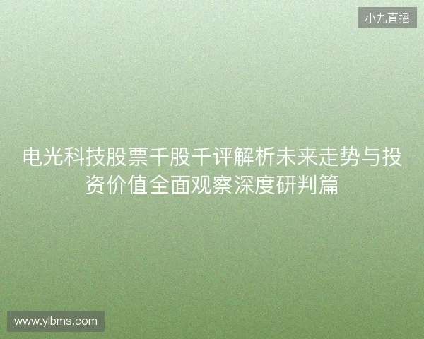 电光科技股票千股千评解析未来走势与投资价值全面观察深度研判篇